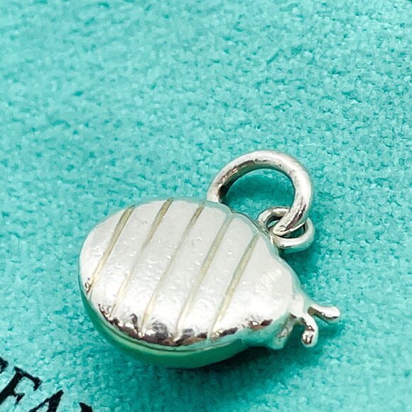 HALLMARK FADED - Tiffany & Co Blue Enamel Ladybug Charm Sterling Silver - Picture 12 of 14